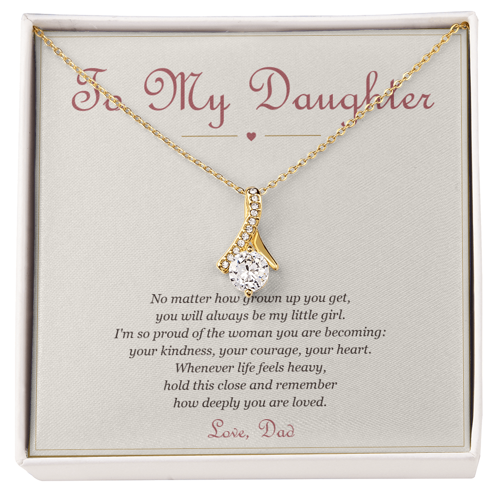 To My Daughter – Alluring Beauty Necklace with Message Card