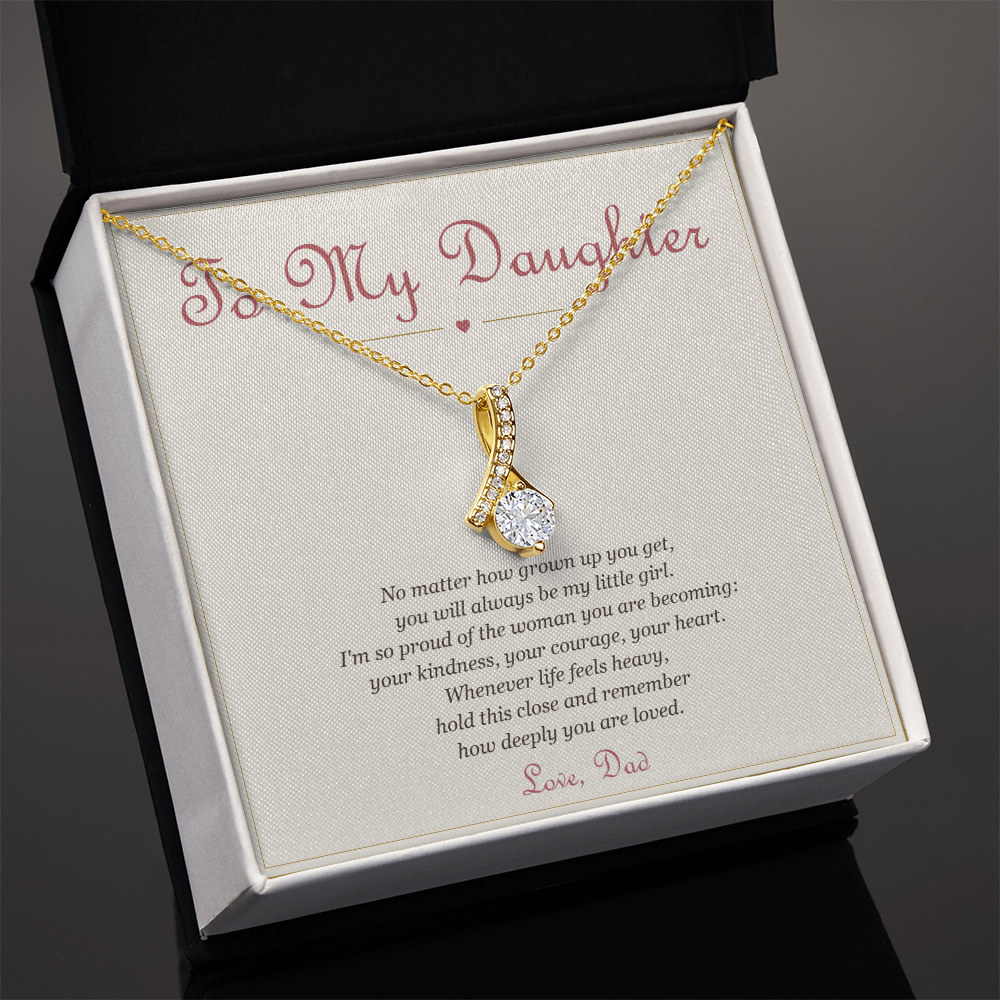 To My Daughter – Alluring Beauty Necklace with Message Card