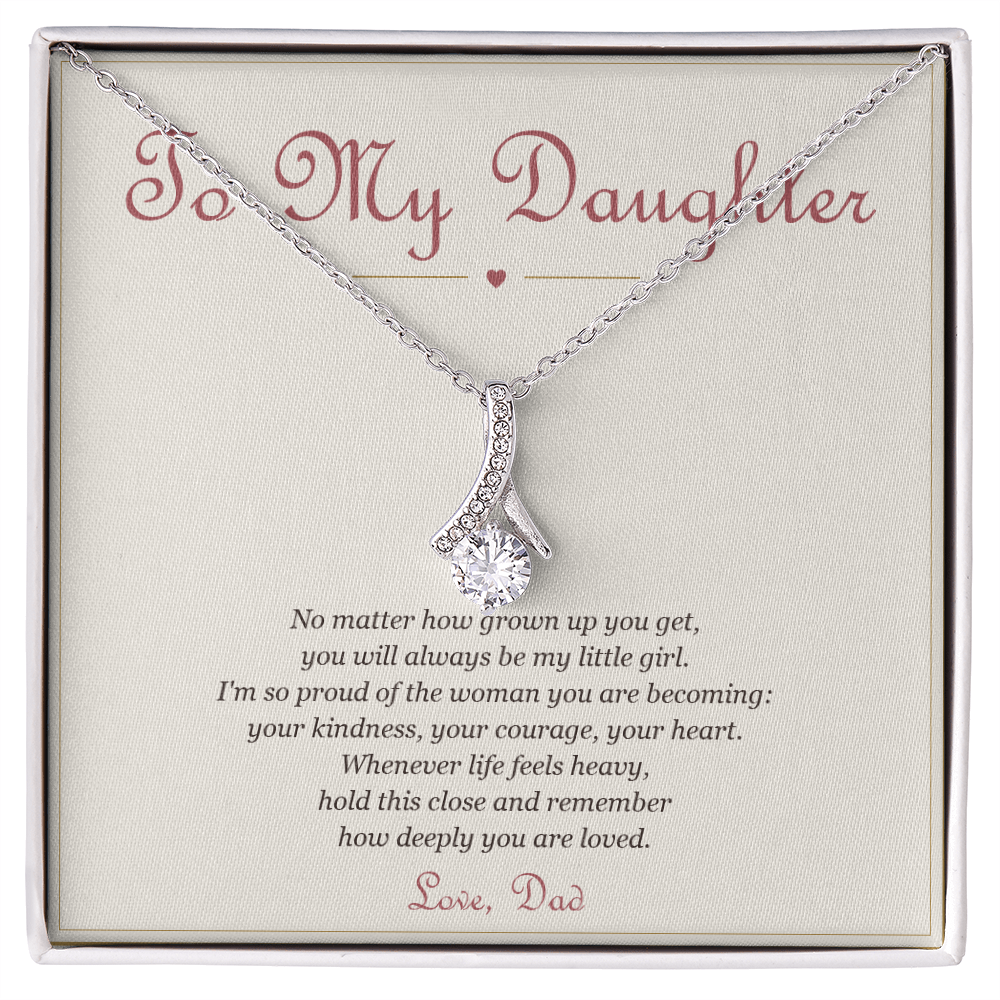 To My Daughter – Alluring Beauty Necklace with Message Card