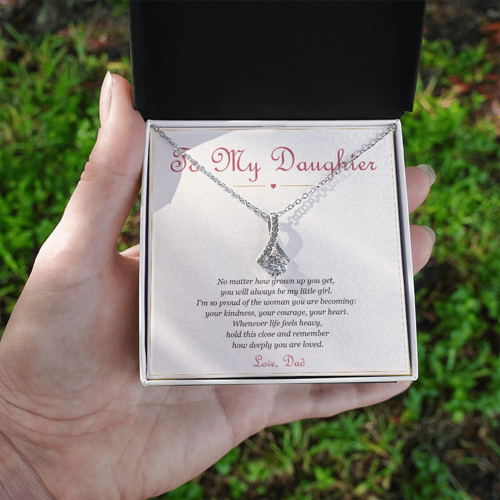 To My Daughter – Alluring Beauty Necklace with Message Card