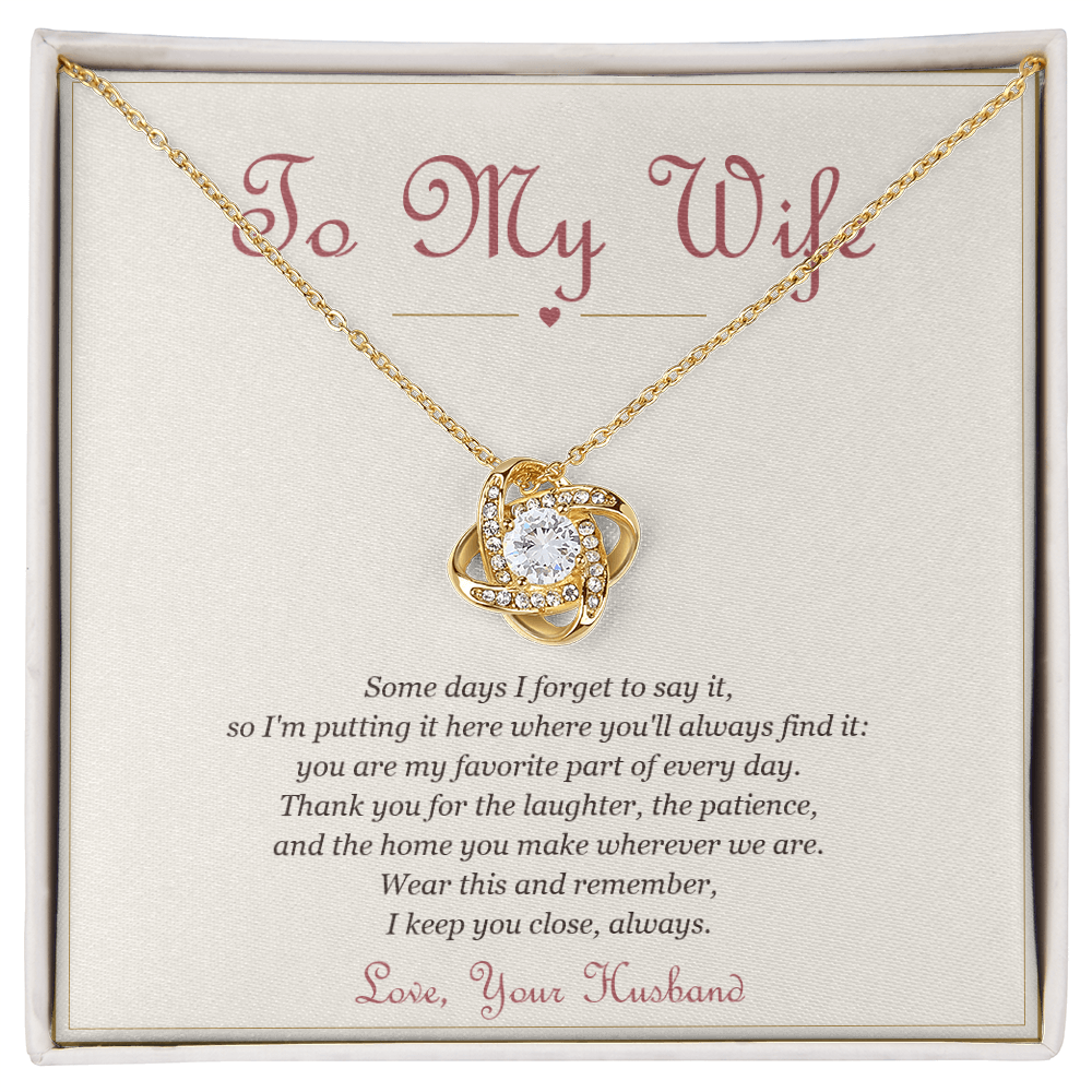 To My Wife – Love Knot Necklace with Message Card