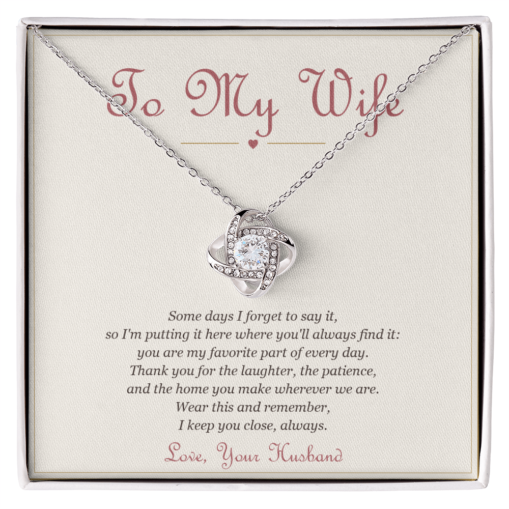 To My Wife – Love Knot Necklace with Message Card