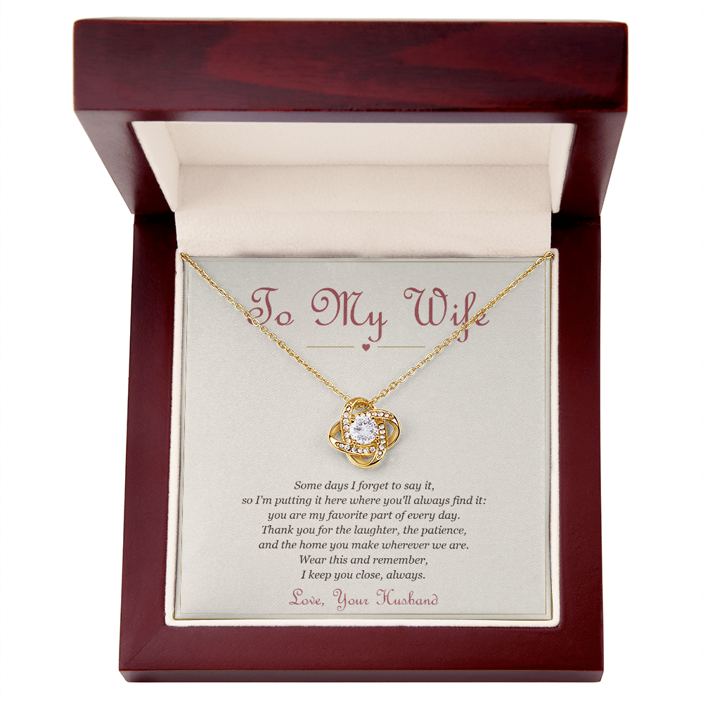 To My Wife – Love Knot Necklace with Message Card