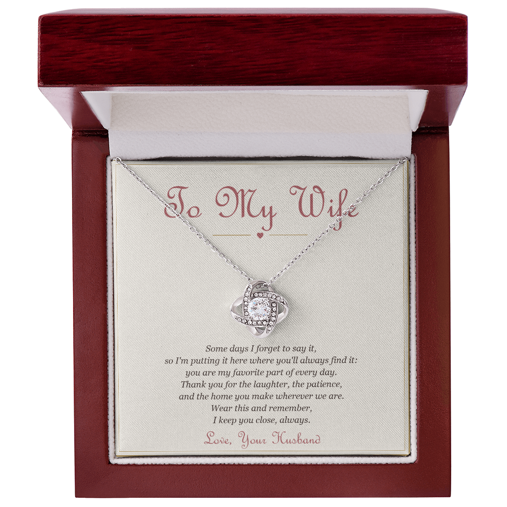 To My Wife – Love Knot Necklace with Message Card