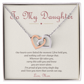 To My Daughter from Mom – Interlocking Hearts Necklace with Message Card